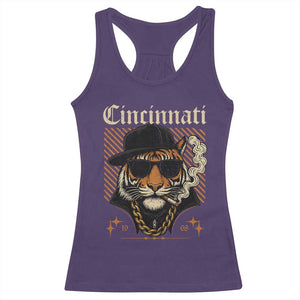 Cincinnati Tiger Racerback Tank Top Retro Vintage Mascot Sports Fan TS10 Purple Print Your Wear