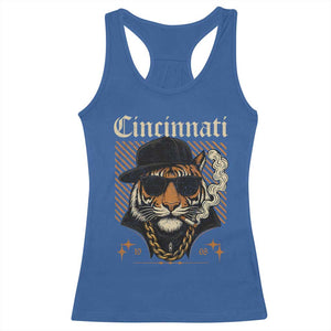Cincinnati Tiger Racerback Tank Top Retro Vintage Mascot Sports Fan TS10 Royal Blue Print Your Wear