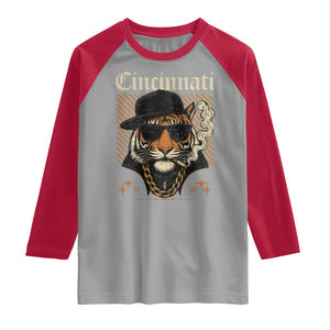 Cincinnati Tiger Raglan Shirt Retro Vintage Mascot Sports Fan TS10 Sport Gray Red Print Your Wear