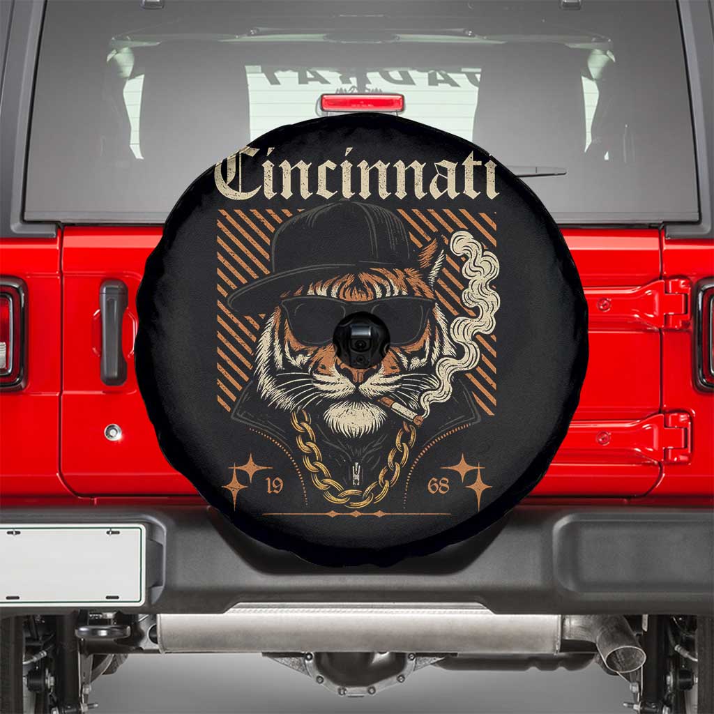 Cincinnati Tiger Spare Tire Cover Retro Vintage Mascot Sports Fan TS10 Black Print Your Wear