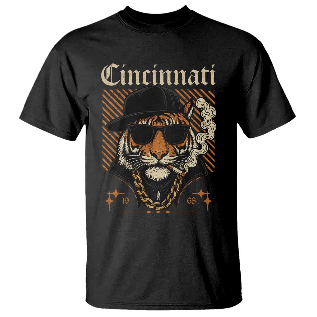 Cincinnati Tiger T Shirt Retro Vintage Mascot Sports Fan TS10 Black Print Your Wear