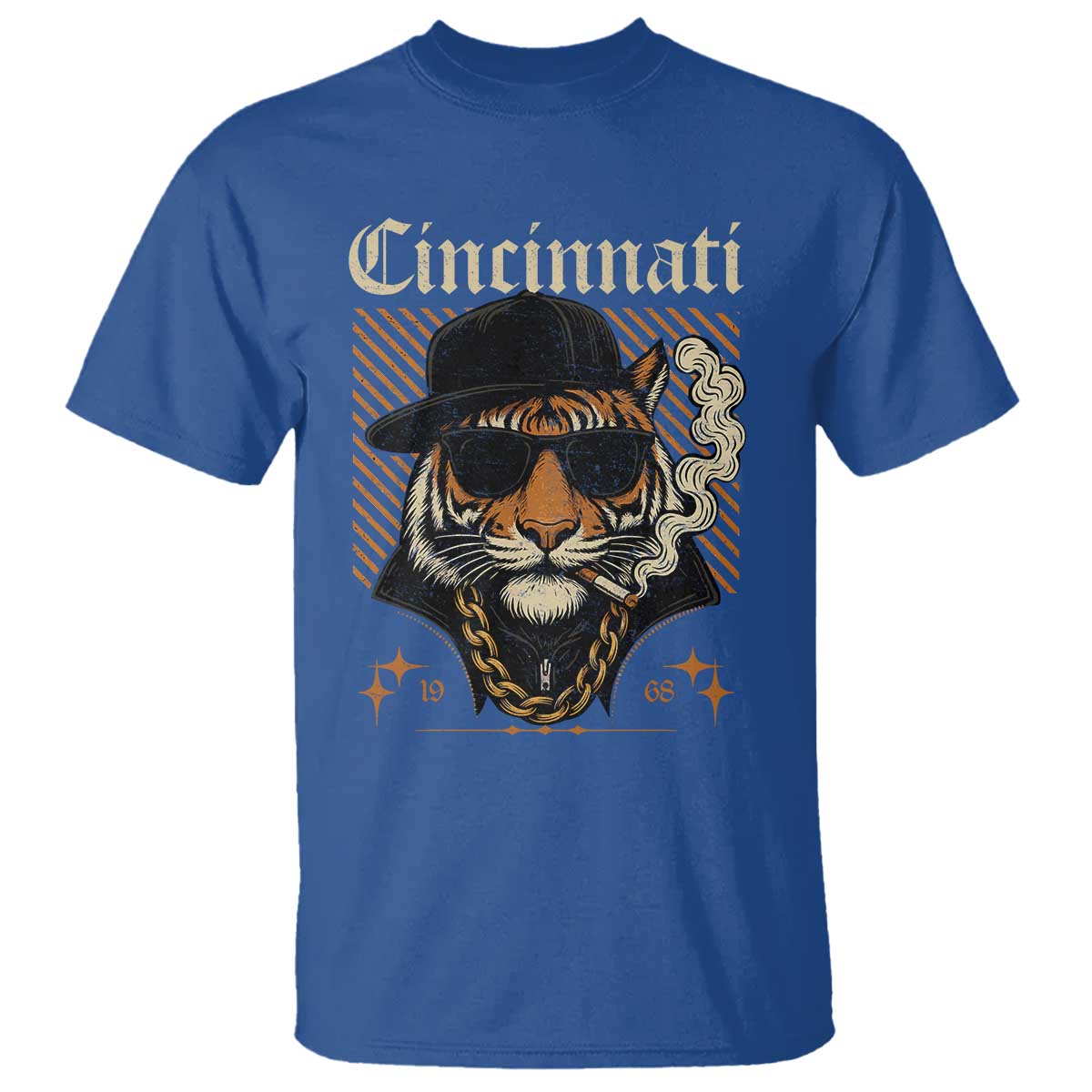 Cincinnati Tiger T Shirt Retro Vintage Mascot Sports Fan TS10 Royal Blue Print Your Wear