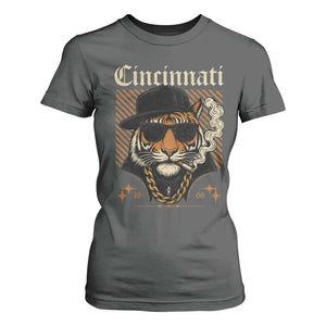 Cincinnati Tiger T Shirt For Women Retro Vintage Mascot Sports Fan TS10 Dark Heather Print Your Wear
