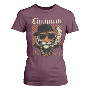 Cincinnati Tiger T Shirt For Women Retro Vintage Mascot Sports Fan TS10 Maroon Print Your Wear
