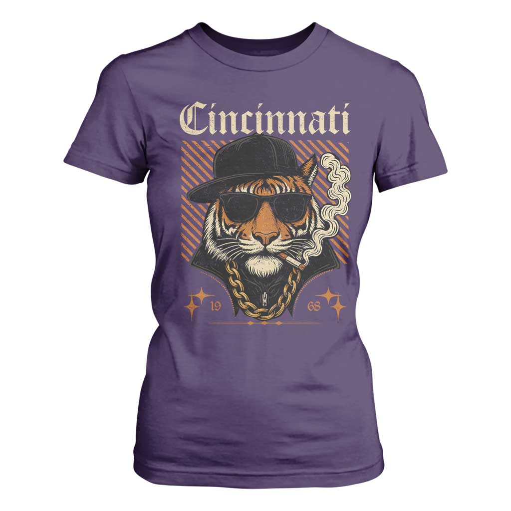 Cincinnati Tiger T Shirt For Women Retro Vintage Mascot Sports Fan TS10 Purple Print Your Wear