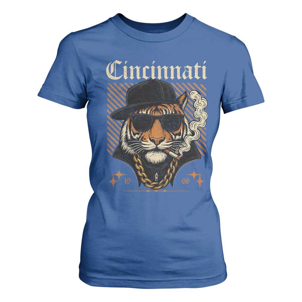 Cincinnati Tiger T Shirt For Women Retro Vintage Mascot Sports Fan TS10 Royal Blue Print Your Wear