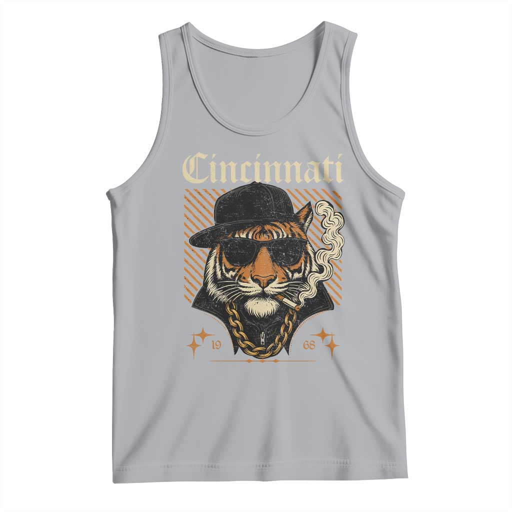 Cincinnati Tiger Tank Top Retro Vintage Mascot Sports Fan TS10 Athletic Heather Print Your Wear
