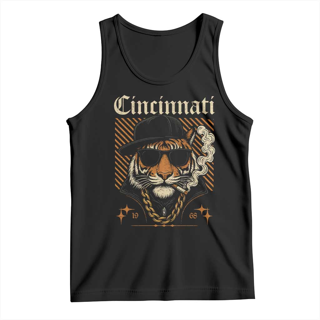 Cincinnati Tiger Tank Top Retro Vintage Mascot Sports Fan TS10 Black Print Your Wear