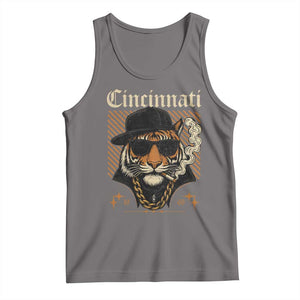 Cincinnati Tiger Tank Top Retro Vintage Mascot Sports Fan TS10 Deep Heather Print Your Wear