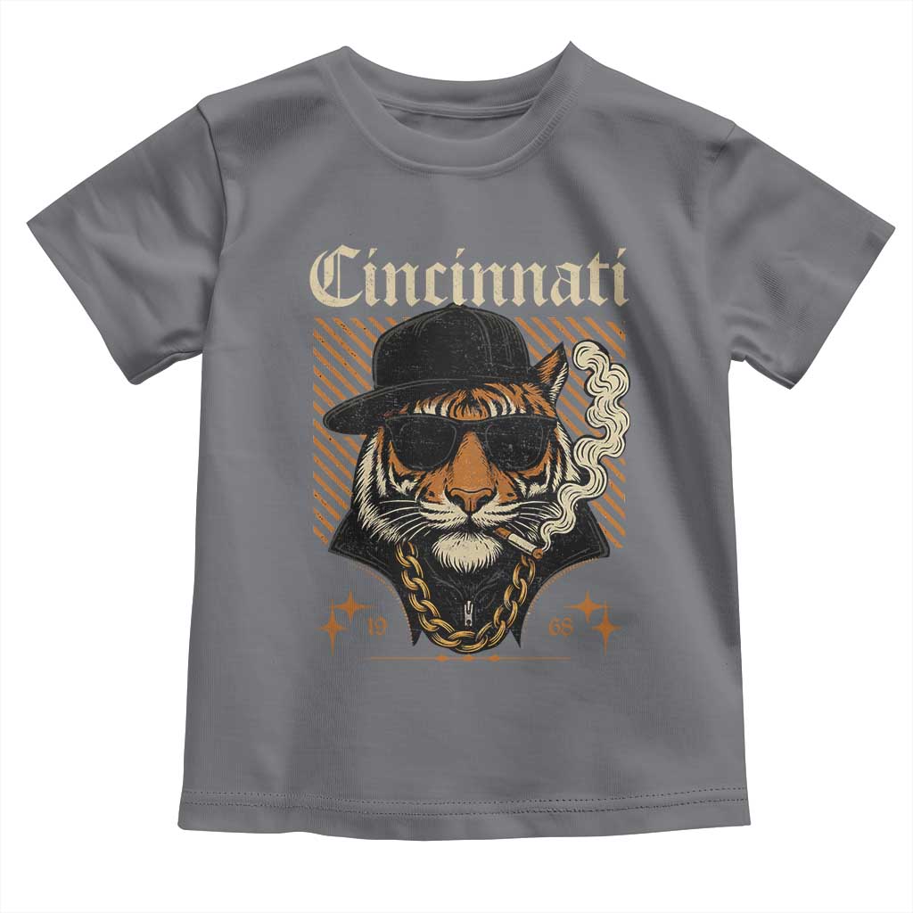 Cincinnati Tiger Toddler T Shirt Retro Vintage Mascot Sports Fan TS10 Charcoal Print Your Wear