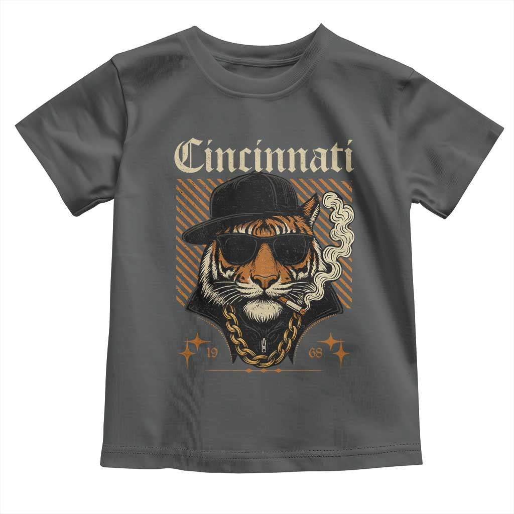 Cincinnati Tiger Toddler T Shirt Retro Vintage Mascot Sports Fan TS10 Dark Heather Print Your Wear
