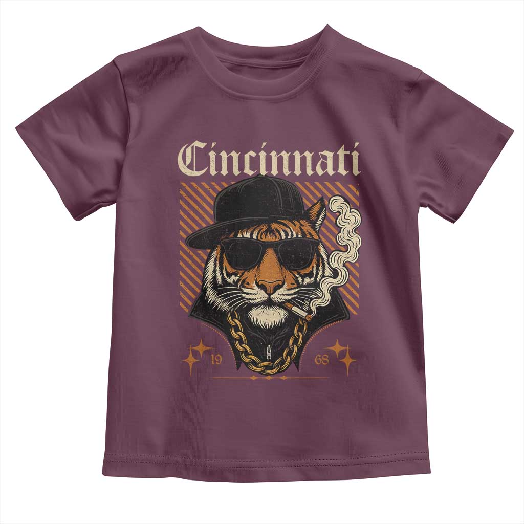 Cincinnati Tiger Toddler T Shirt Retro Vintage Mascot Sports Fan TS10 Maroon Print Your Wear