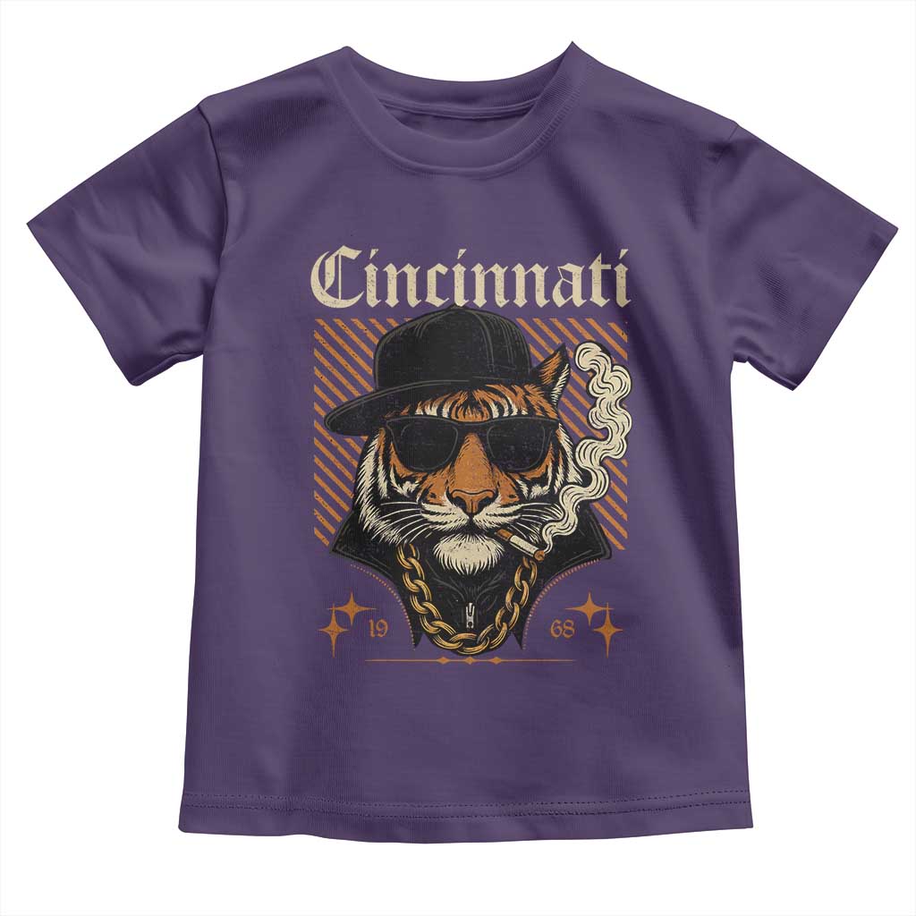 Cincinnati Tiger Toddler T Shirt Retro Vintage Mascot Sports Fan TS10 Purple Print Your Wear