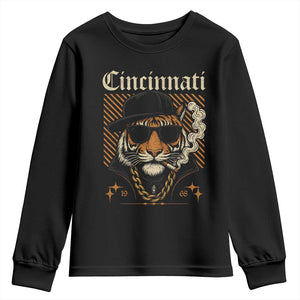 Cincinnati Tiger Youth Sweatshirt Retro Vintage Mascot Sports Fan TS10 Black Print Your Wear