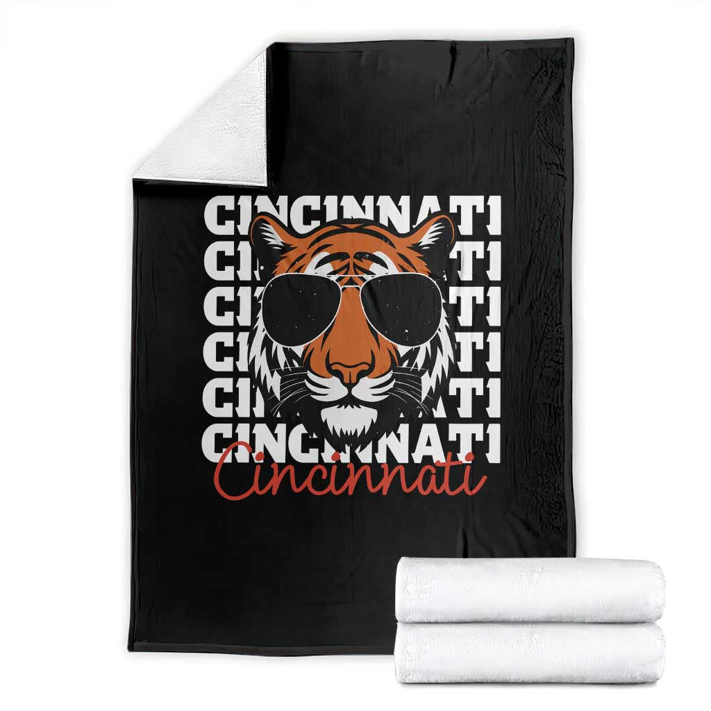Cincinnati Tiger Throw Blanket Retro Vintage Novelty Sports Fan TS10 Black Print Your Wear