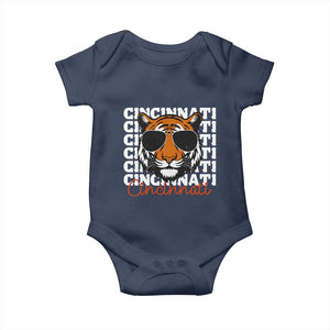 Cincinnati Tiger Baby Onesie Retro Vintage Novelty Sports Fan TS10 Navy Print Your Wear