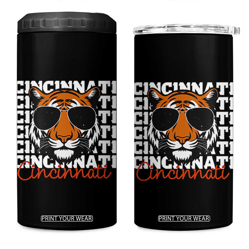 BFT Game Day 4 in 1 Can Cooler Tumbler Retro Vintage Novelty Sports Fan TS10 One Size: 16 oz Black Print Your Wear
