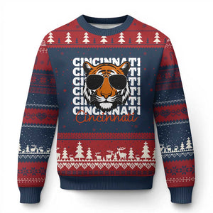 BFT Game Day Ugly Christmas Sweater Retro Vintage Novelty Sports Fan TS10 Navy Red Print Your Wear