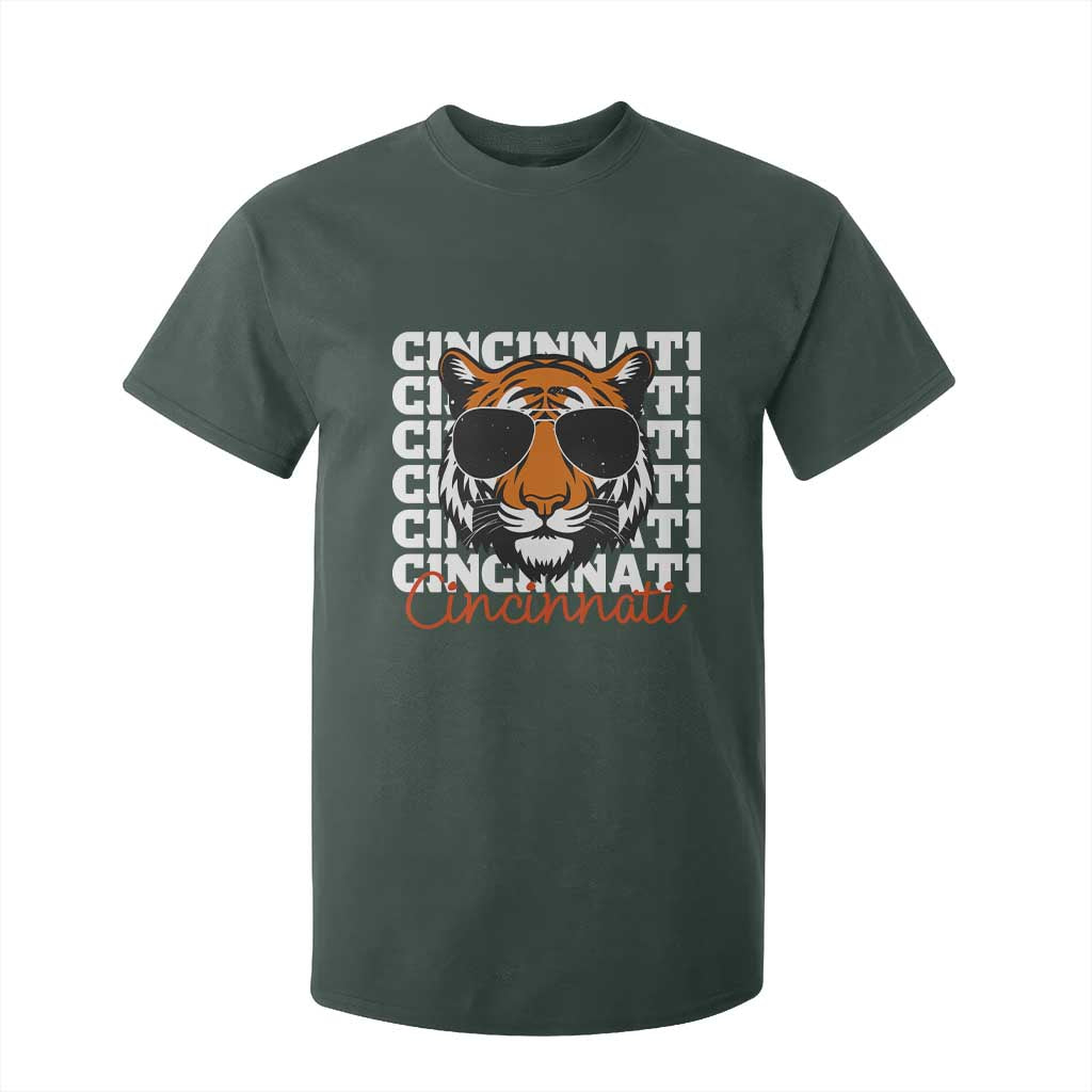 Cincinnati Tiger T Shirt For Kid Retro Vintage Novelty Sports Fan TS10 Dark Forest Green Print Your Wear