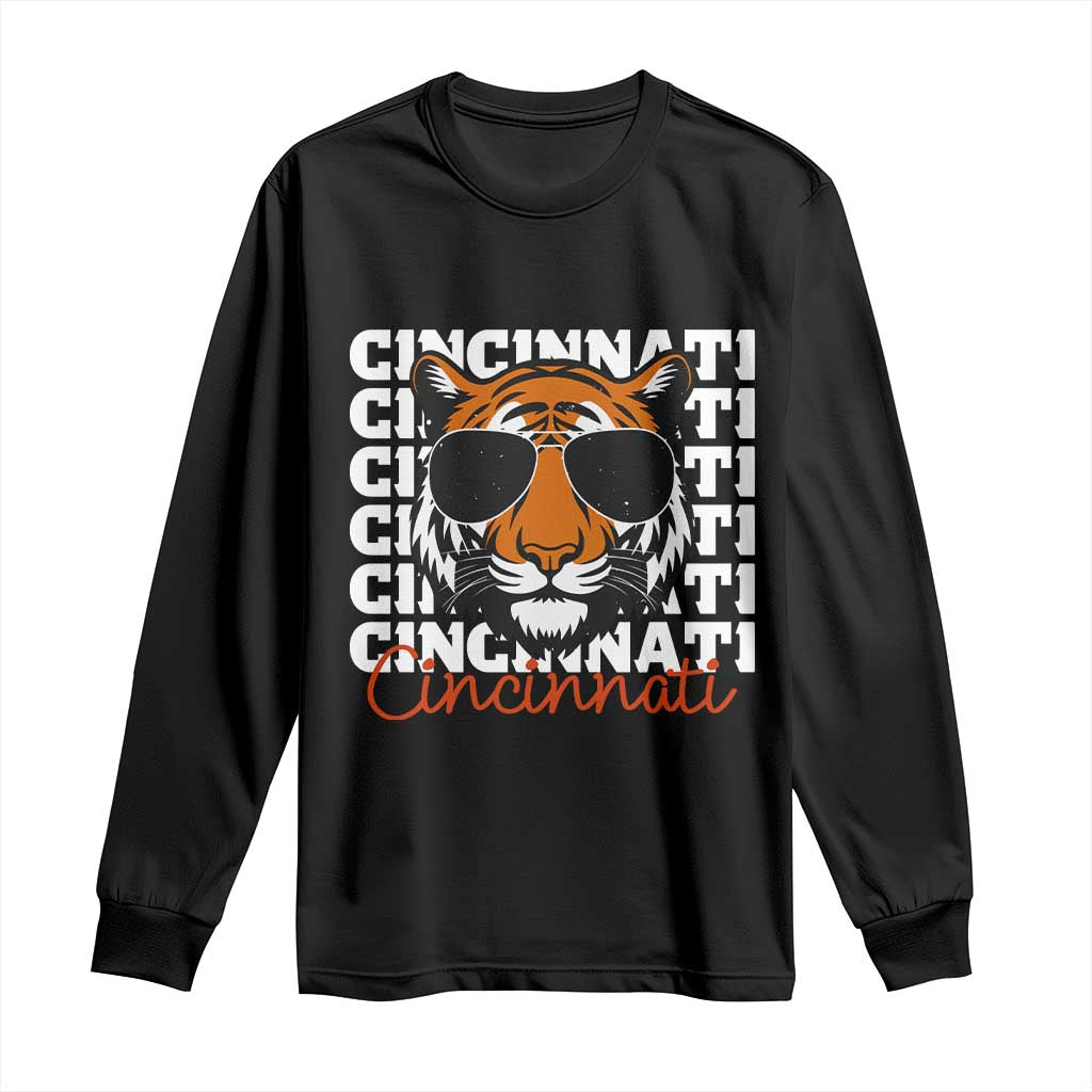 Cincinnati Tiger Long Sleeve Shirt Retro Vintage Novelty Sports Fan TS10 Black Print Your Wear