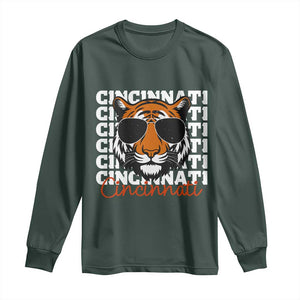 Cincinnati Tiger Long Sleeve Shirt Retro Vintage Novelty Sports Fan TS10 Dark Forest Green Print Your Wear