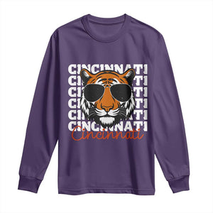 Cincinnati Tiger Long Sleeve Shirt Retro Vintage Novelty Sports Fan TS10 Purple Print Your Wear