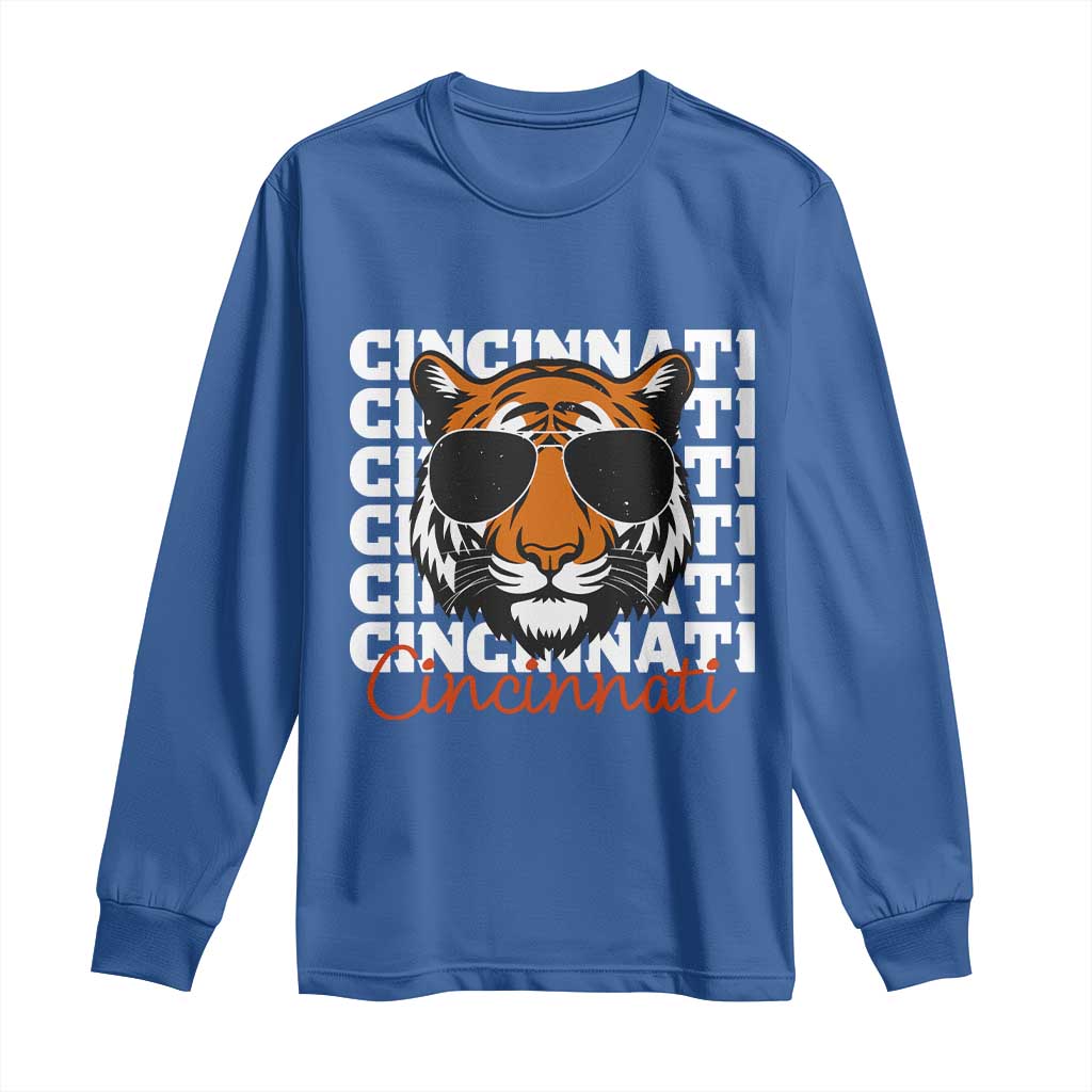 Cincinnati Tiger Long Sleeve Shirt Retro Vintage Novelty Sports Fan TS10 Royal Blue Print Your Wear
