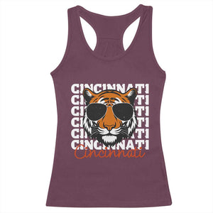 Cincinnati Tiger Racerback Tank Top Retro Vintage Novelty Sports Fan TS10 Maroon Print Your Wear