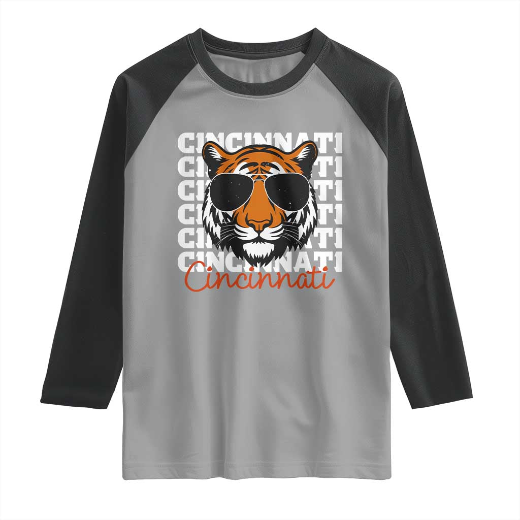 Cincinnati Tiger Raglan Shirt Retro Vintage Novelty Sports Fan TS10 Sport Gray Black Print Your Wear