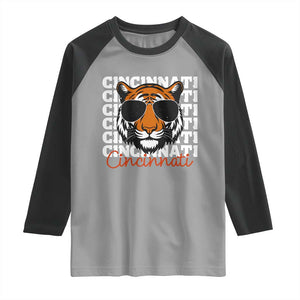 Cincinnati Tiger Raglan Shirt Retro Vintage Novelty Sports Fan TS10 Sport Gray Black Print Your Wear