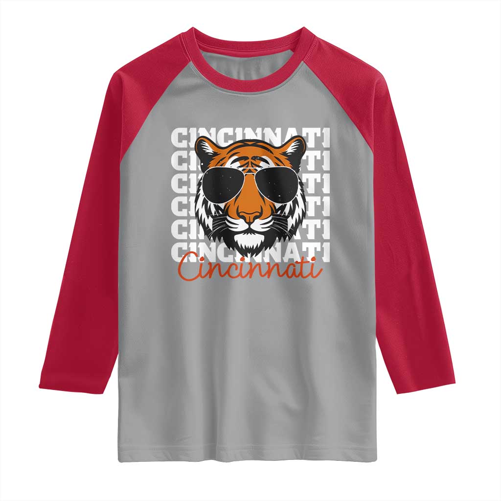 Cincinnati Tiger Raglan Shirt Retro Vintage Novelty Sports Fan TS10 Sport Gray Red Print Your Wear
