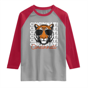 Cincinnati Tiger Raglan Shirt Retro Vintage Novelty Sports Fan TS10 Sport Gray Red Print Your Wear