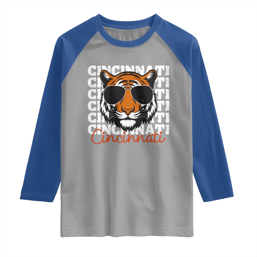 Cincinnati Tiger Raglan Shirt Retro Vintage Novelty Sports Fan TS10 Sport Gray Royal Print Your Wear