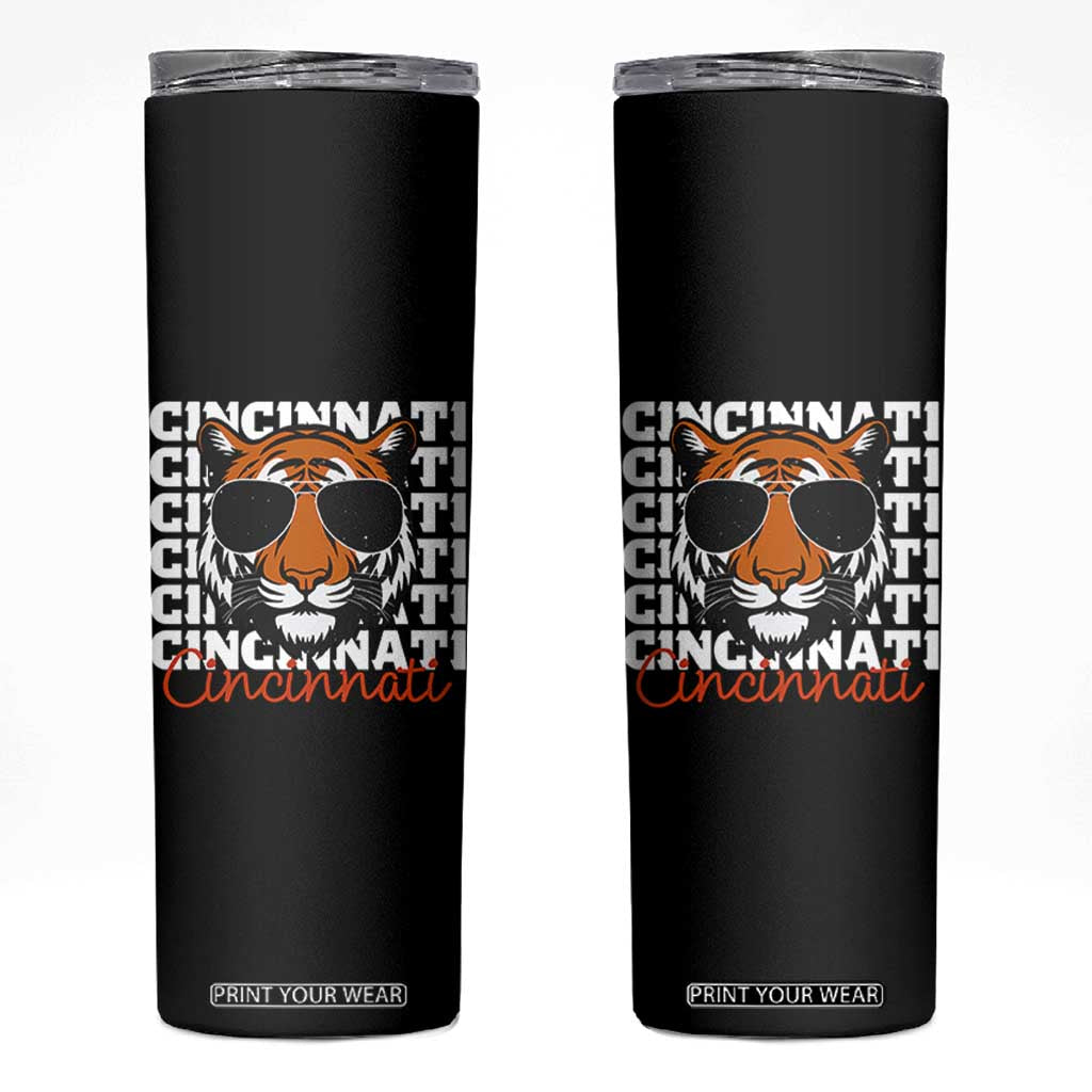 Cincinnati Tiger Skinny Tumbler Retro Vintage Novelty Sports Fan TS10 Black Print Your Wear