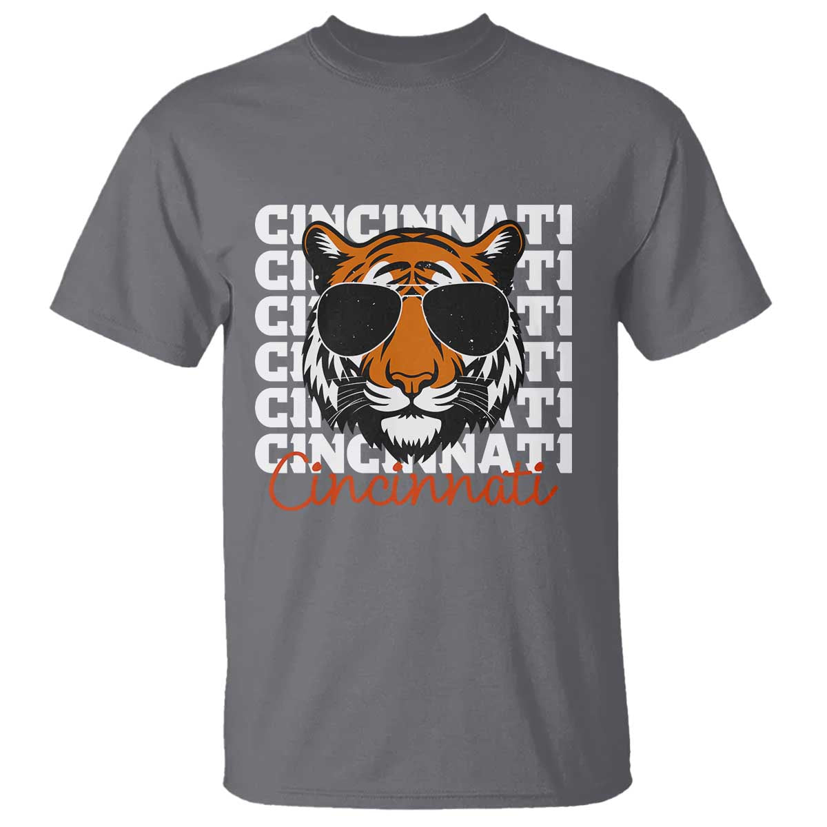 Cincinnati Tiger T Shirt Retro Vintage Novelty Sports Fan TS10 Charcoal Print Your Wear