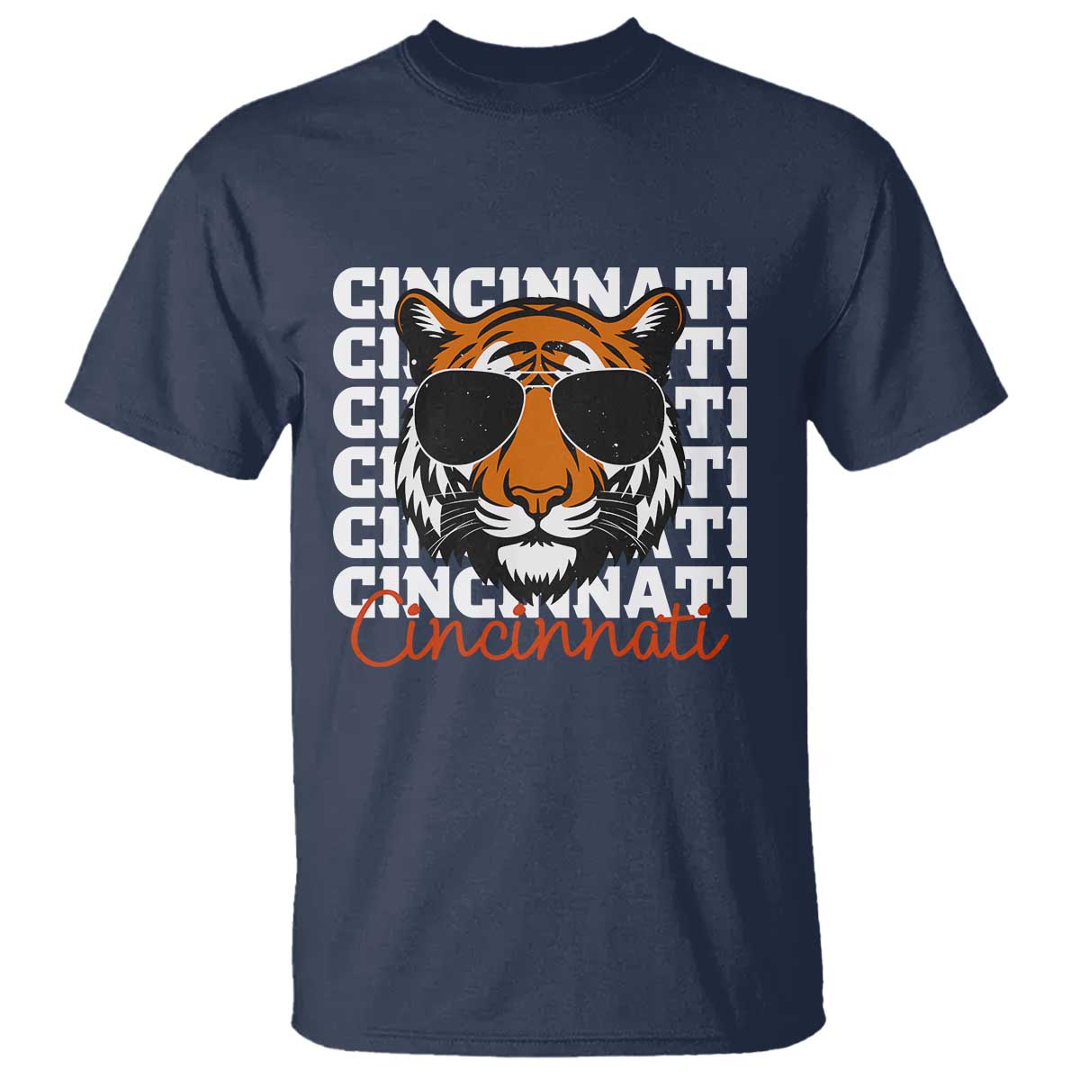 Cincinnati Tiger T Shirt Retro Vintage Novelty Sports Fan TS10 Navy Print Your Wear