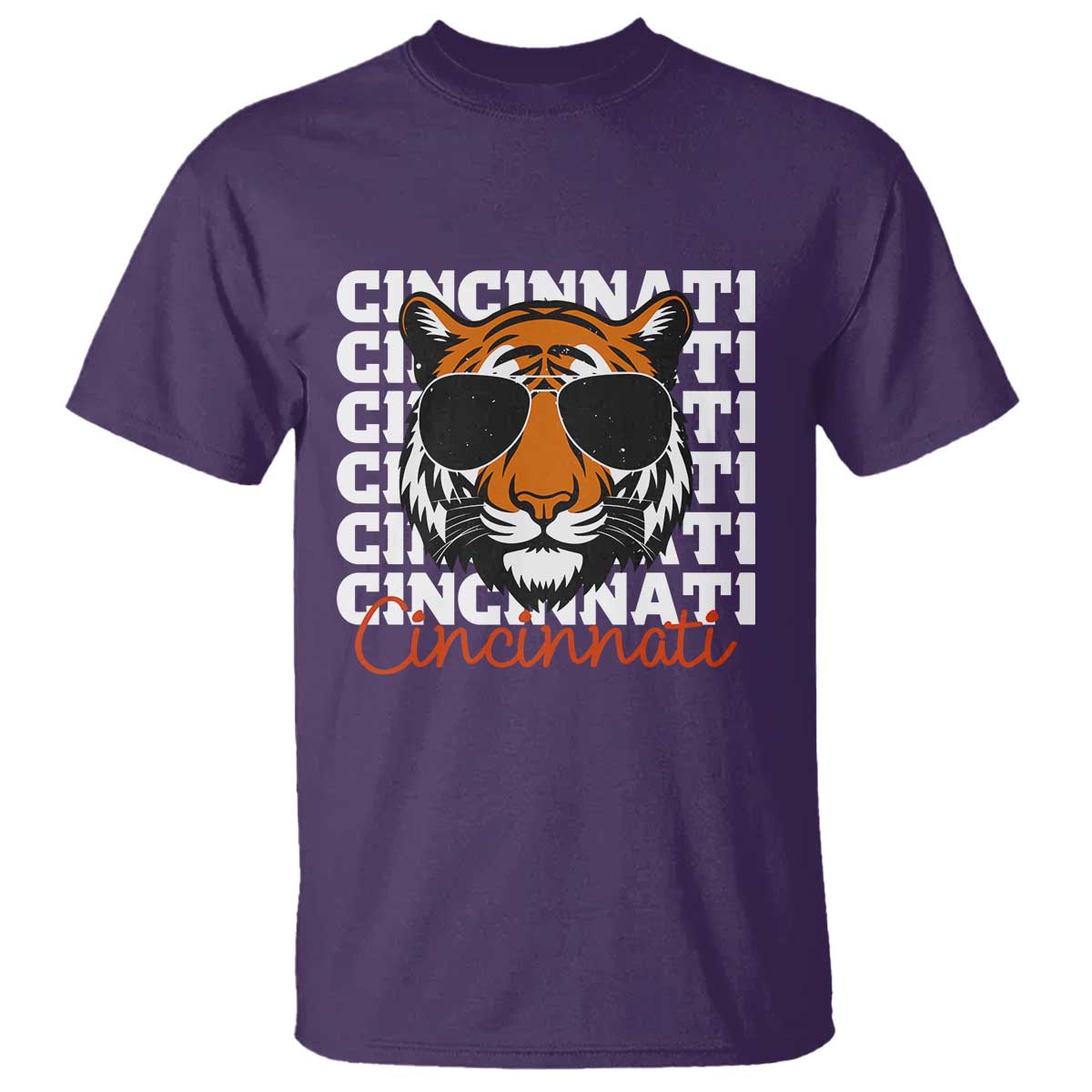 Cincinnati Tiger T Shirt Retro Vintage Novelty Sports Fan TS10 Purple Print Your Wear