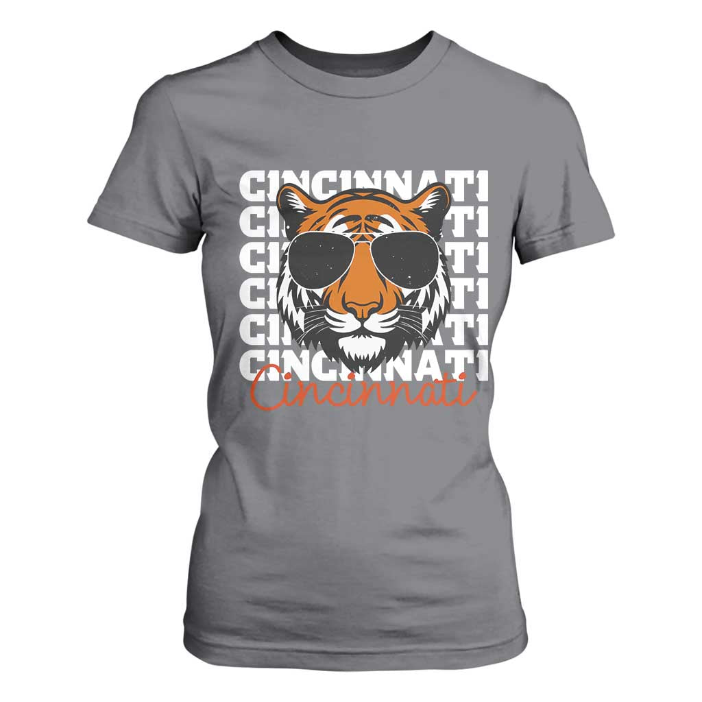 Cincinnati Tiger T Shirt For Women Retro Vintage Novelty Sports Fan TS10 Charcoal Print Your Wear