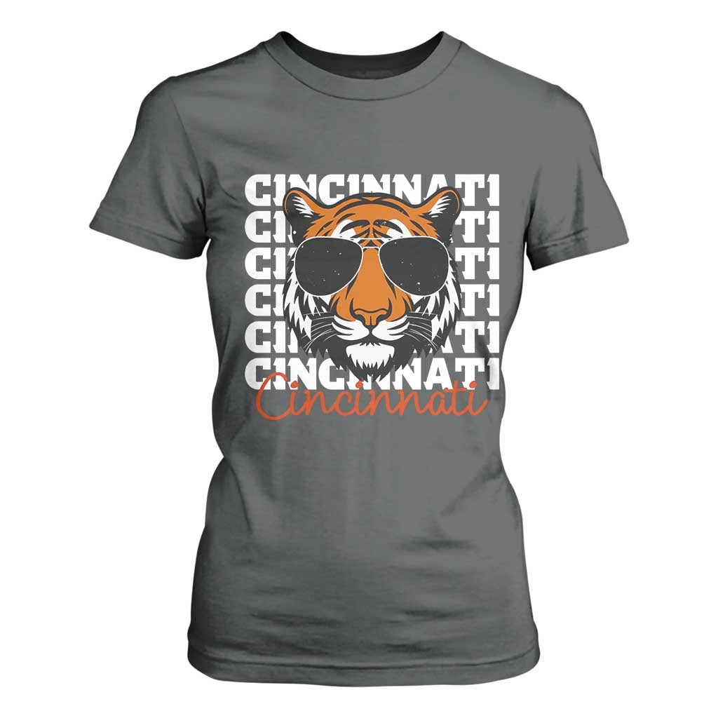 Cincinnati Tiger T Shirt For Women Retro Vintage Novelty Sports Fan TS10 Dark Heather Print Your Wear