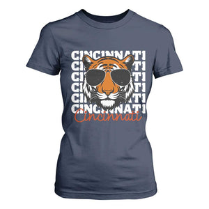 Cincinnati Tiger T Shirt For Women Retro Vintage Novelty Sports Fan TS10 Navy Print Your Wear