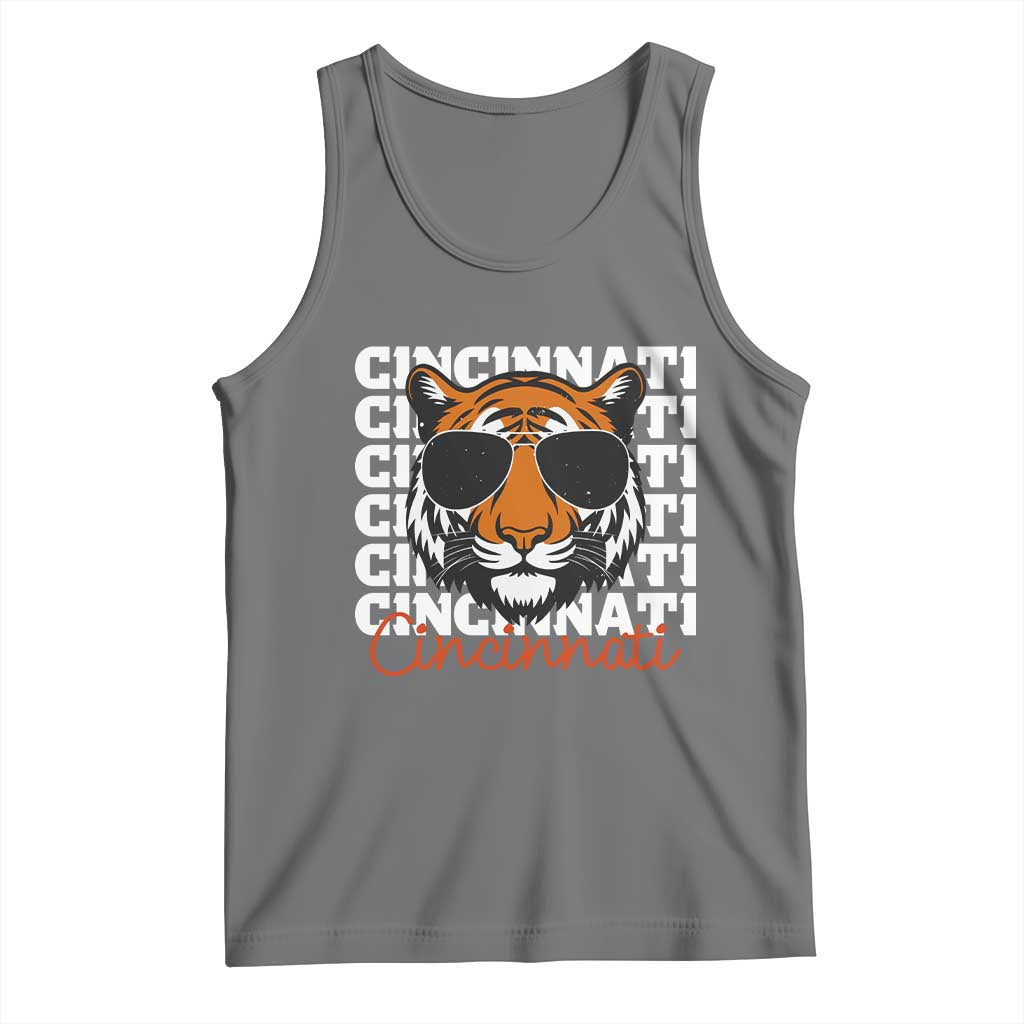 Cincinnati Tiger Tank Top Retro Vintage Novelty Sports Fan TS10 Black Heather Print Your Wear