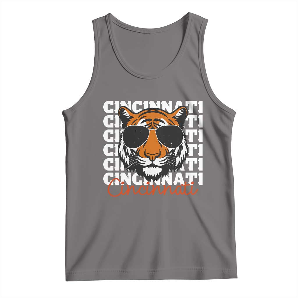 Cincinnati Tiger Tank Top Retro Vintage Novelty Sports Fan TS10 Deep Heather Print Your Wear