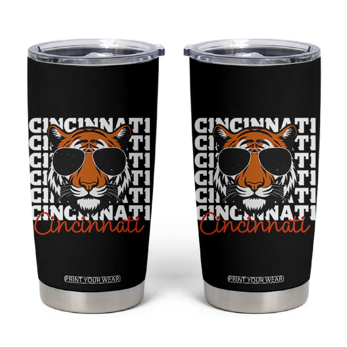 Cincinnati Tiger Tumbler Cup Retro Vintage Novelty Sports Fan TS10 Black Print Your Wear