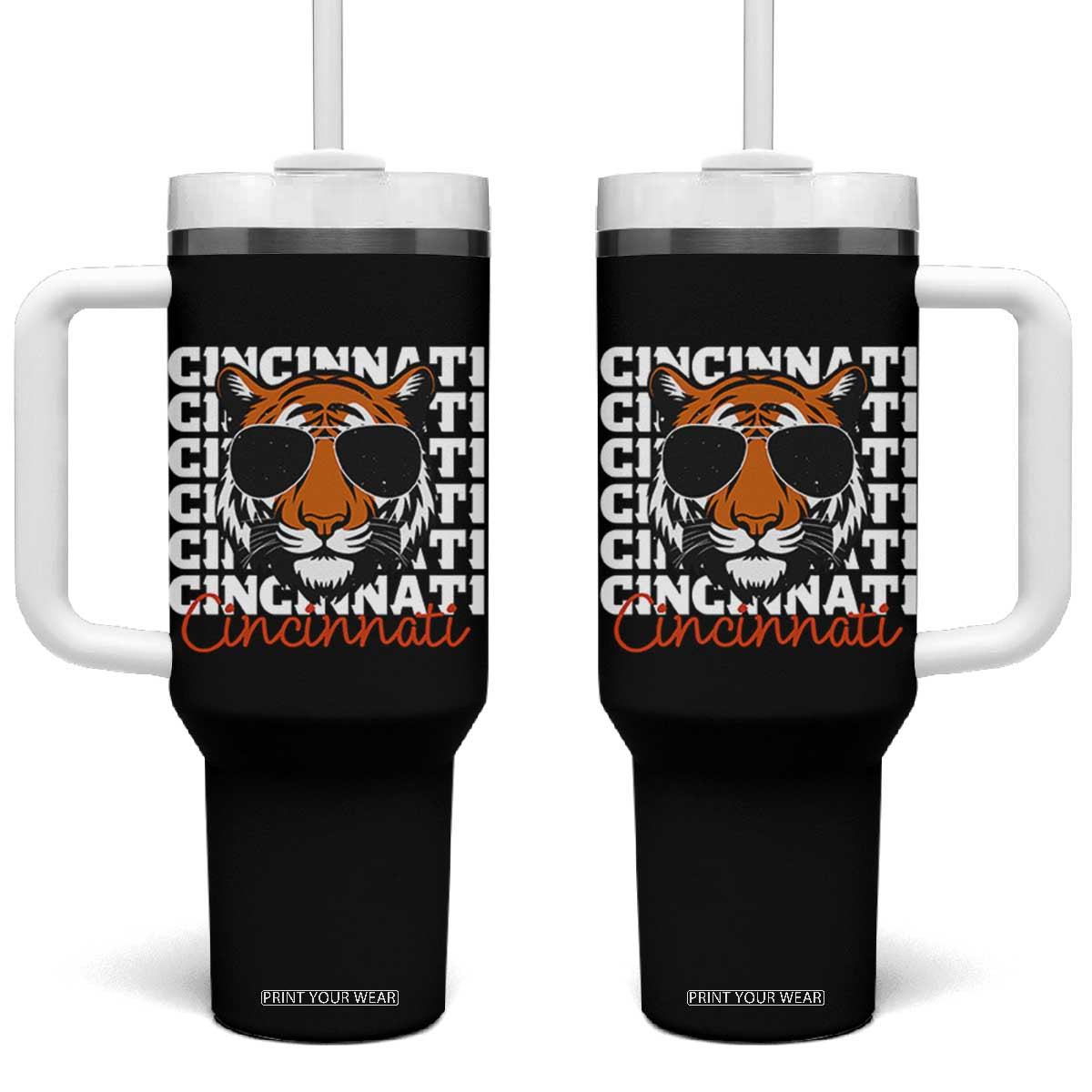 BFT Game Day Tumbler With Handle Retro Vintage Novelty Sports Fan TS10 One Size: 40 oz Black Print Your Wear