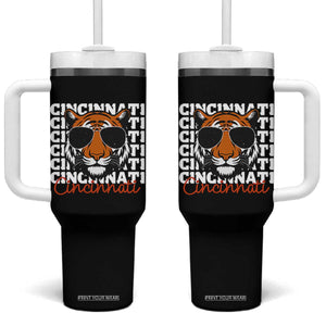 Cincinnati Tiger Tumbler With Handle Retro Vintage Novelty Sports Fan TS10 One Size: 40 oz Black Print Your Wear