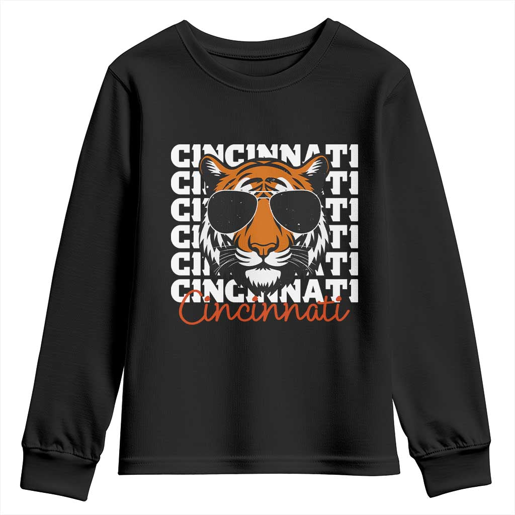 Cincinnati Tiger Youth Sweatshirt Retro Vintage Novelty Sports Fan TS10 Black Print Your Wear