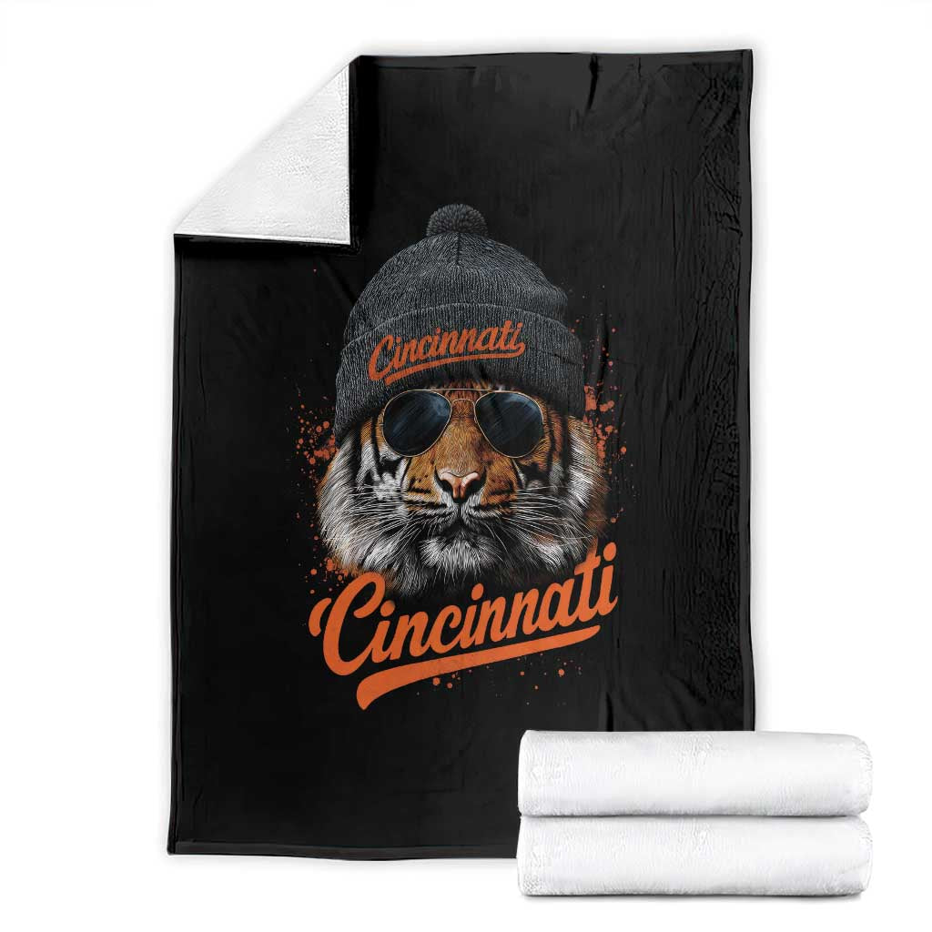 Cincinnati Tiger Throw Blanket Retro Vintage Watercolors Sport TS10 Black Print Your Wear