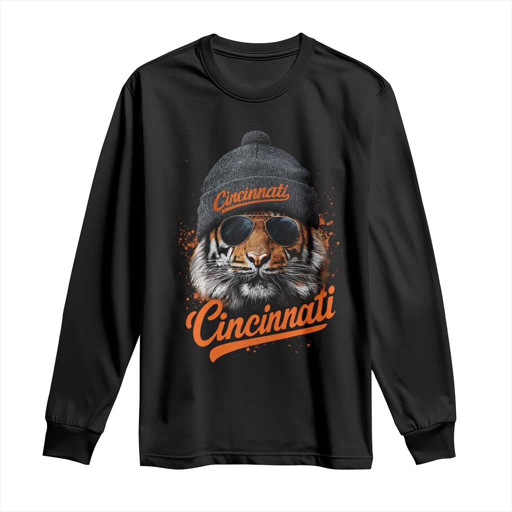 Cincinnati Tiger Long Sleeve Shirt Retro Vintage Watercolors Sport TS10 Black Print Your Wear