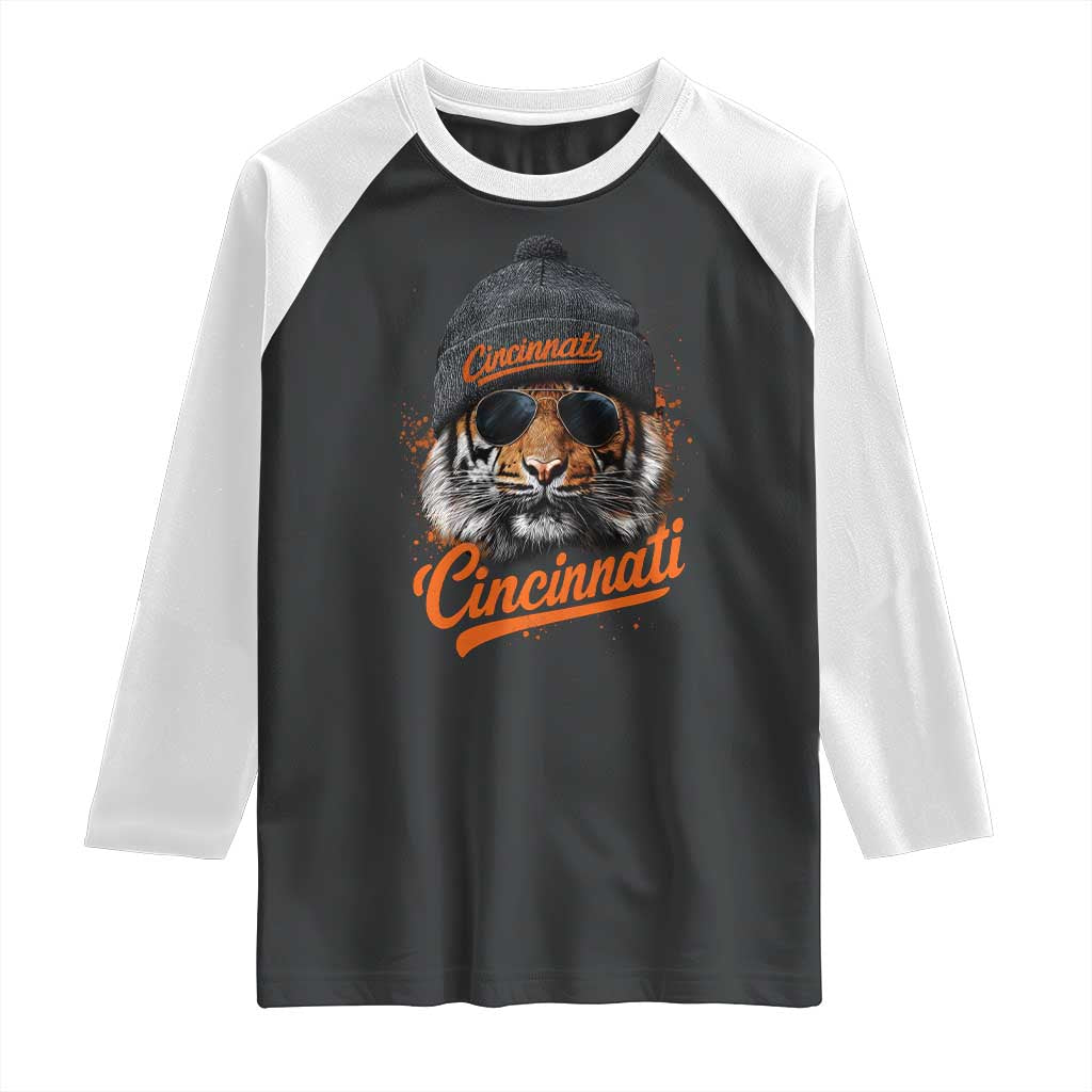Cincinnati Tiger Raglan Shirt Retro Vintage Watercolors Sport TS10 Black White Print Your Wear
