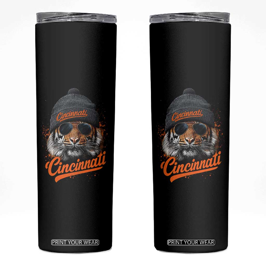 Cincinnati Tiger Skinny Tumbler Retro Vintage Watercolors Sport TS10 Black Print Your Wear